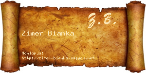 Zimer Bianka névjegykártya